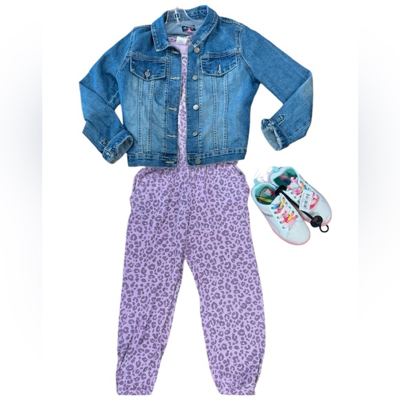 Gap Girls Purple and pink leopard print jumpsuit - Picture 3 of 12